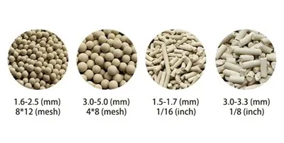 מסננת מולקולרית 13X לייבוש עמוק של גזים תעשייתיים כלליים.